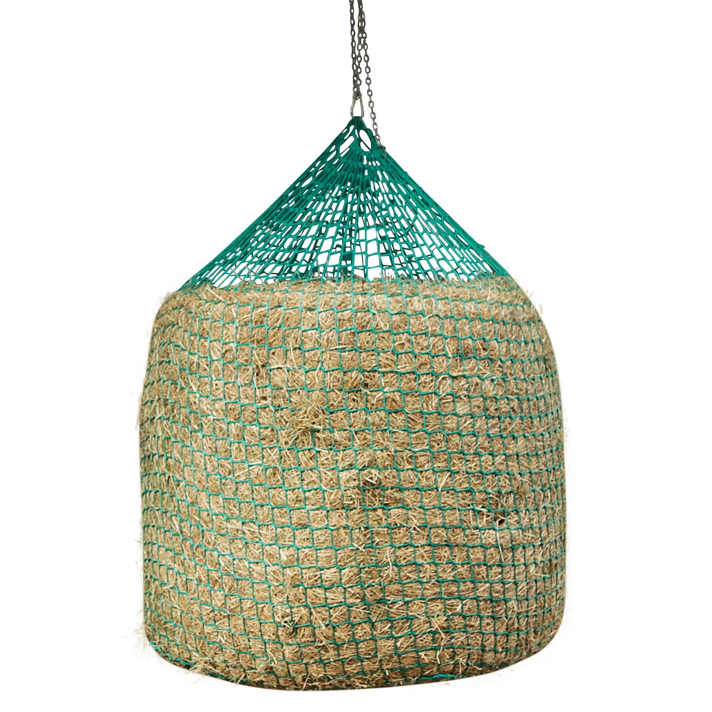 VOSS.farming Heunetz für Rundballen zum Aufhängen, 1,50 x 1,8m Rundballennetz, Maschenweite 4,5 x 4,5cm, grün