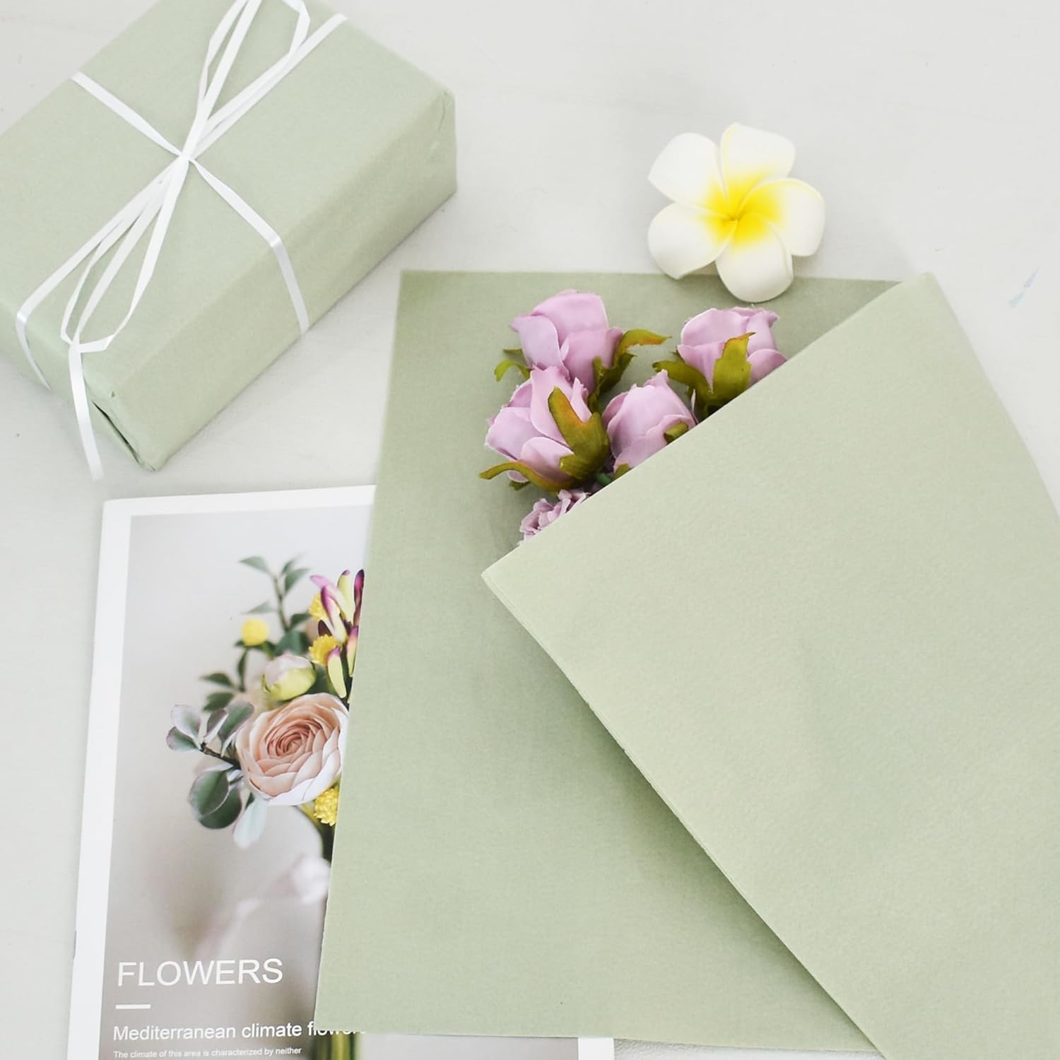 100 Sheets Sa Green Tissue Paper Bulk, Wrapping Tissue Paper