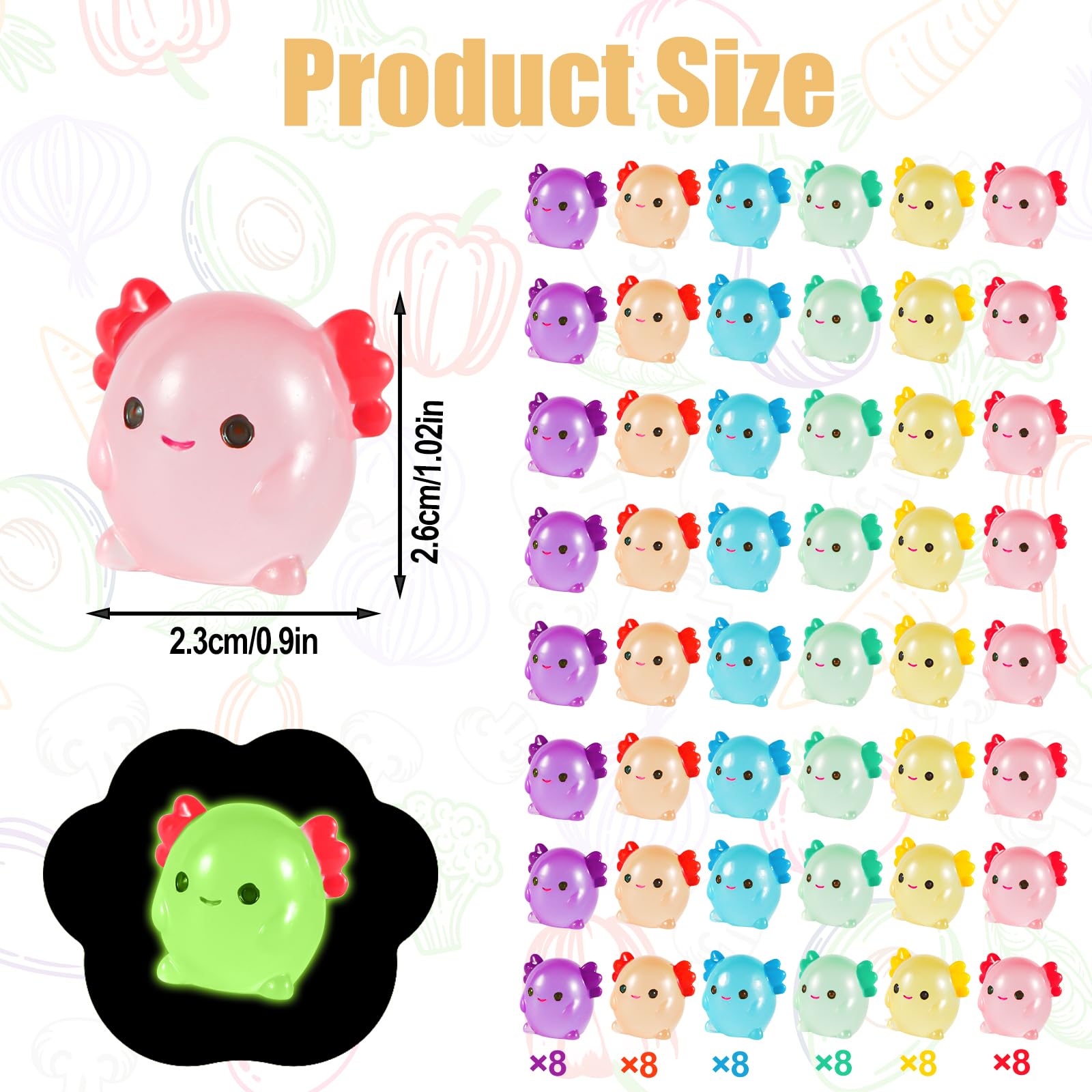 Tinoaly 48pcs Mini Resin Axolotl Miniature Figurine - Image 2