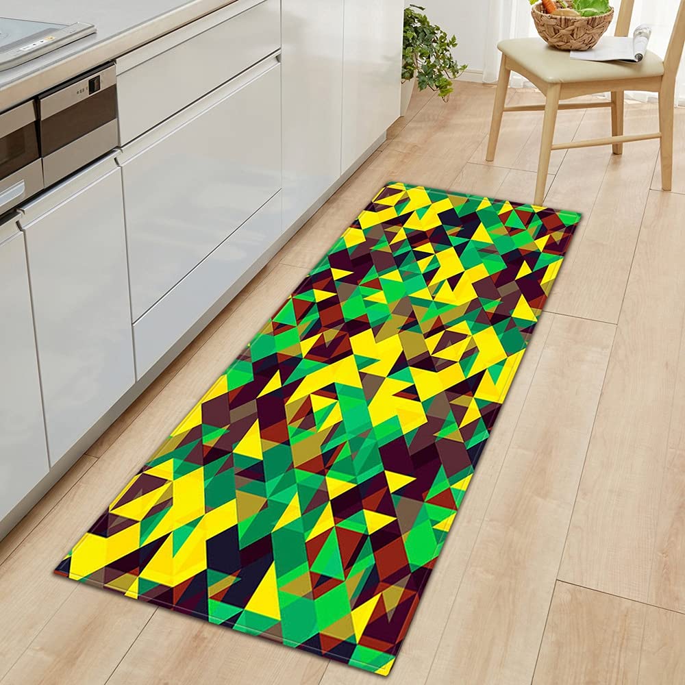 OPLJ Kitchen Carpet Bedroom Entrance Doormat Bathroom Anti-Slip Mat 3D Home Hallway Floor Mat Decoration Living Room Rug A25 50x160cm