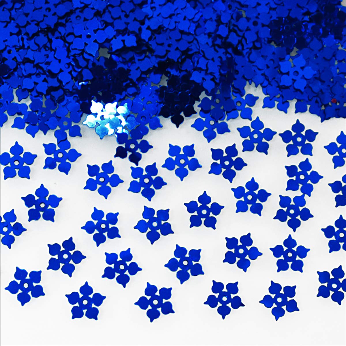 Embroiderymaterial Flower Shape Sequins Sitara for Craft and Embroidery 50gm (Royal Blue, 8MM)