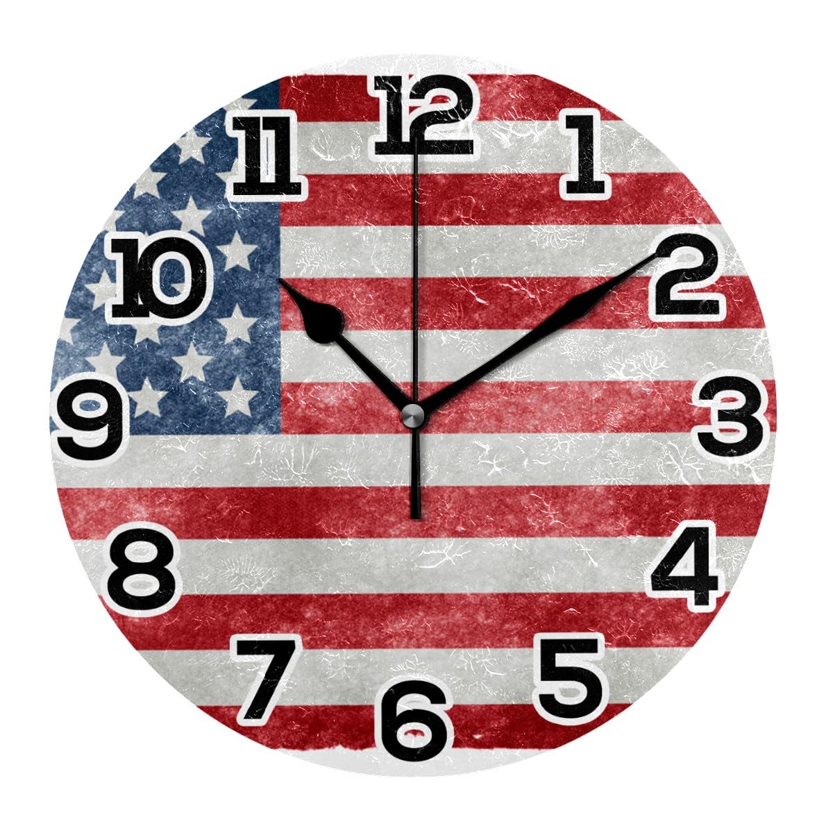 Horloge murale bureau et maison design USA ronde 25 cm à pile autonome