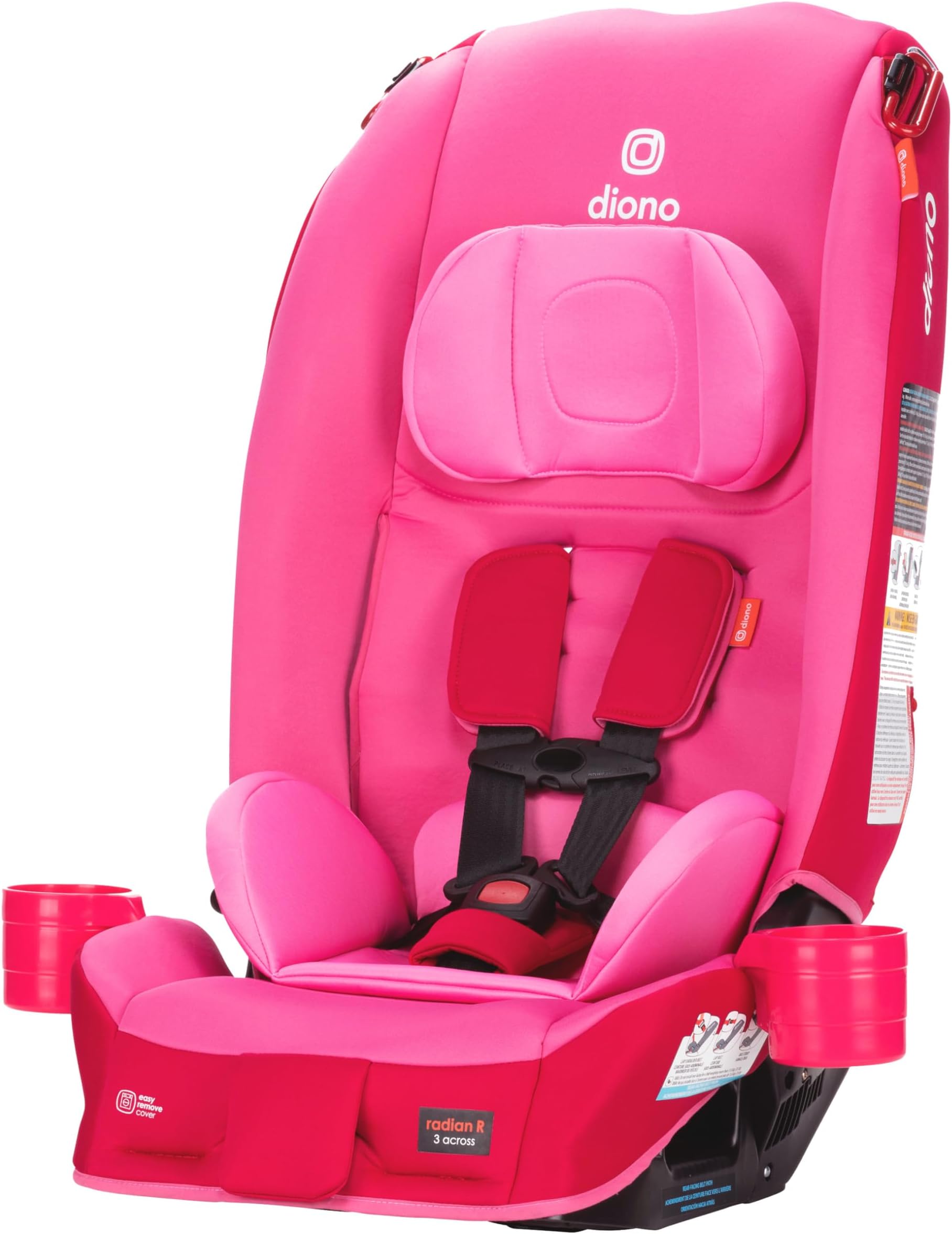 Radian 3R, All-in-One Convertible Car Seat, Rear and Forward Facing, 10 Years 1 Car Seat, Slim Fit 3 Across, Pink Cotton Candy