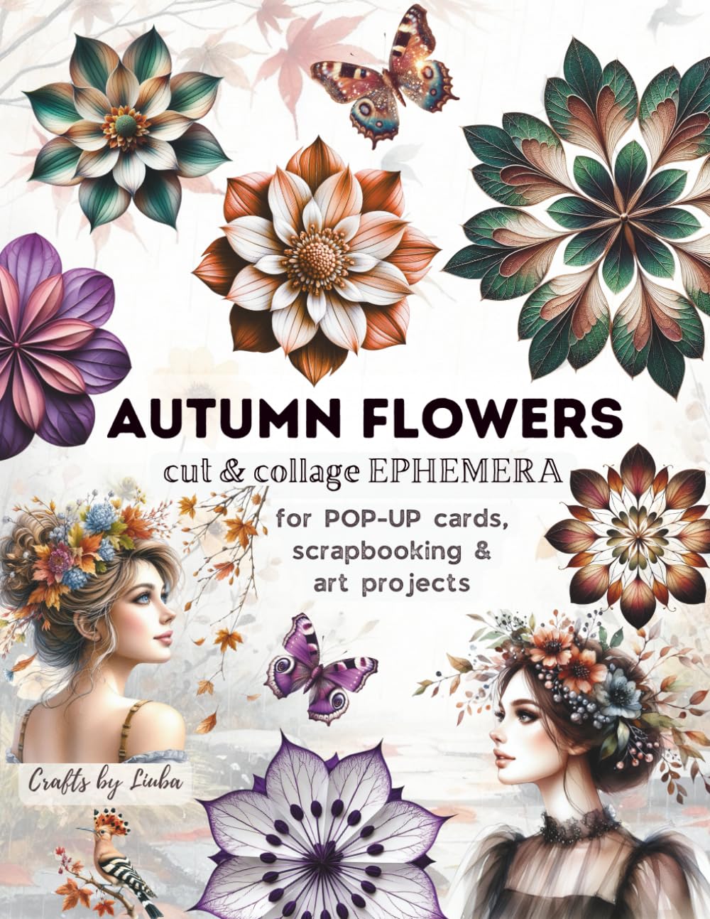 AUTUMN FLOWERS Cut & Collage Ephemera: ideal for POP-UP CARDS, scrapbooking & Art Projects