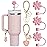 ANLABESY Compatible with Stanley Cup Accessories, 3PCS Hot Pink Straw Toppers for Stanley Cup Straw Cover Cap, 2PCS Cute Letter for 30&40 Oz Tumbler with Handle(C)