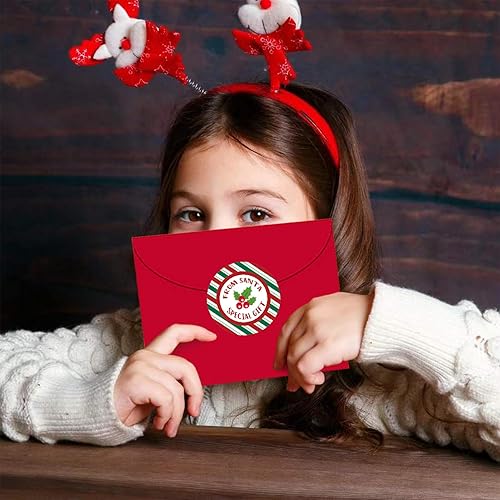 Miniatura 5 de Spvloai Kit de 8 juegos de cartas oficiales de Navidad a Santa, 5.9 x 7.9 pulgadas, kit de escritura de letras de Papá Noel para lista de deseos de