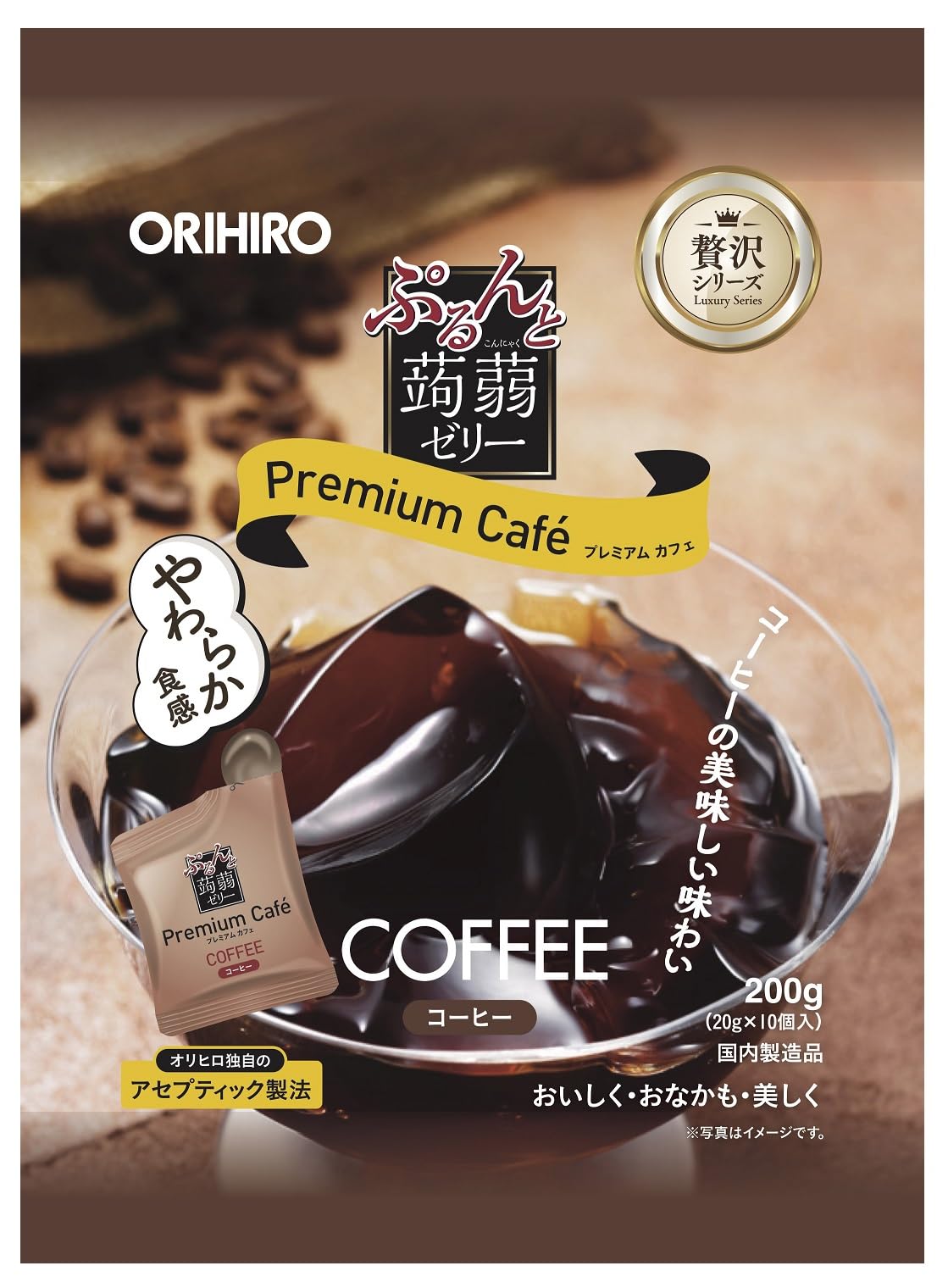 オリヒロ ぷるんと蒟蒻ゼリー プレミアムカフェ コーヒー味 200g（20g×10個入）×6袋