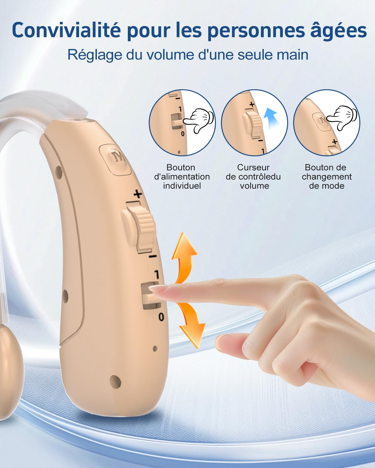 Lot de 2 appareils audio sans fil avec annulation intelligente du bruit, 4 modes et volume réglable (double)