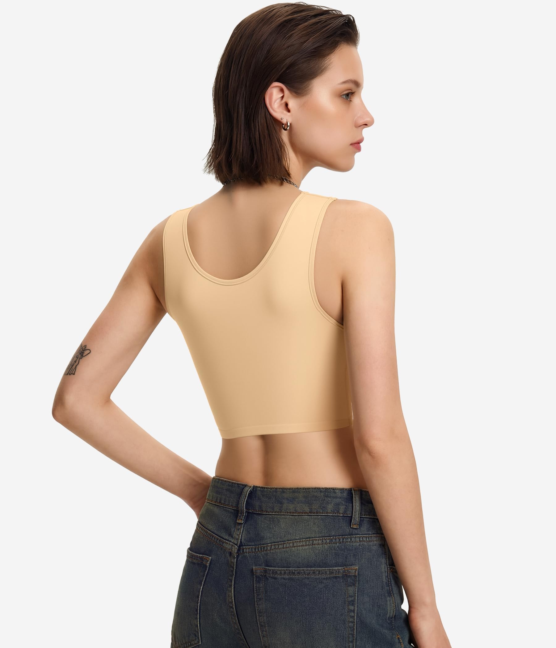 Nebility Trans Binder Pour Femme Transgender Tomboy FTM Chest Binder Corset de Poitrine Liant demi-poitrine Élastique respirant Tank Top