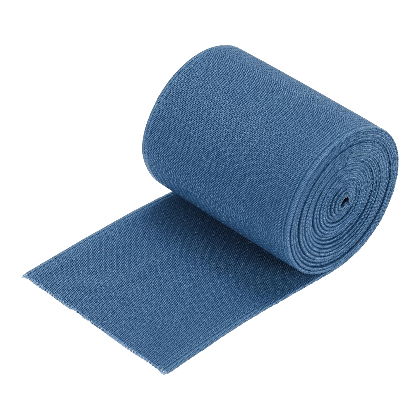 sourcing map Twill Wide Elastic Band Double-Side (70mm) 2.8 Inch Flat 2 Yard Woven Elastic Band Knit Elastic Spool Heavy Stretch Strap Denim Blue for Sewing, Waistband โ image 1