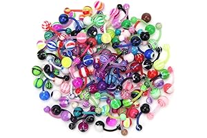 CrazyPiercing Assorted Lot of 100PCS Belly Button Rings