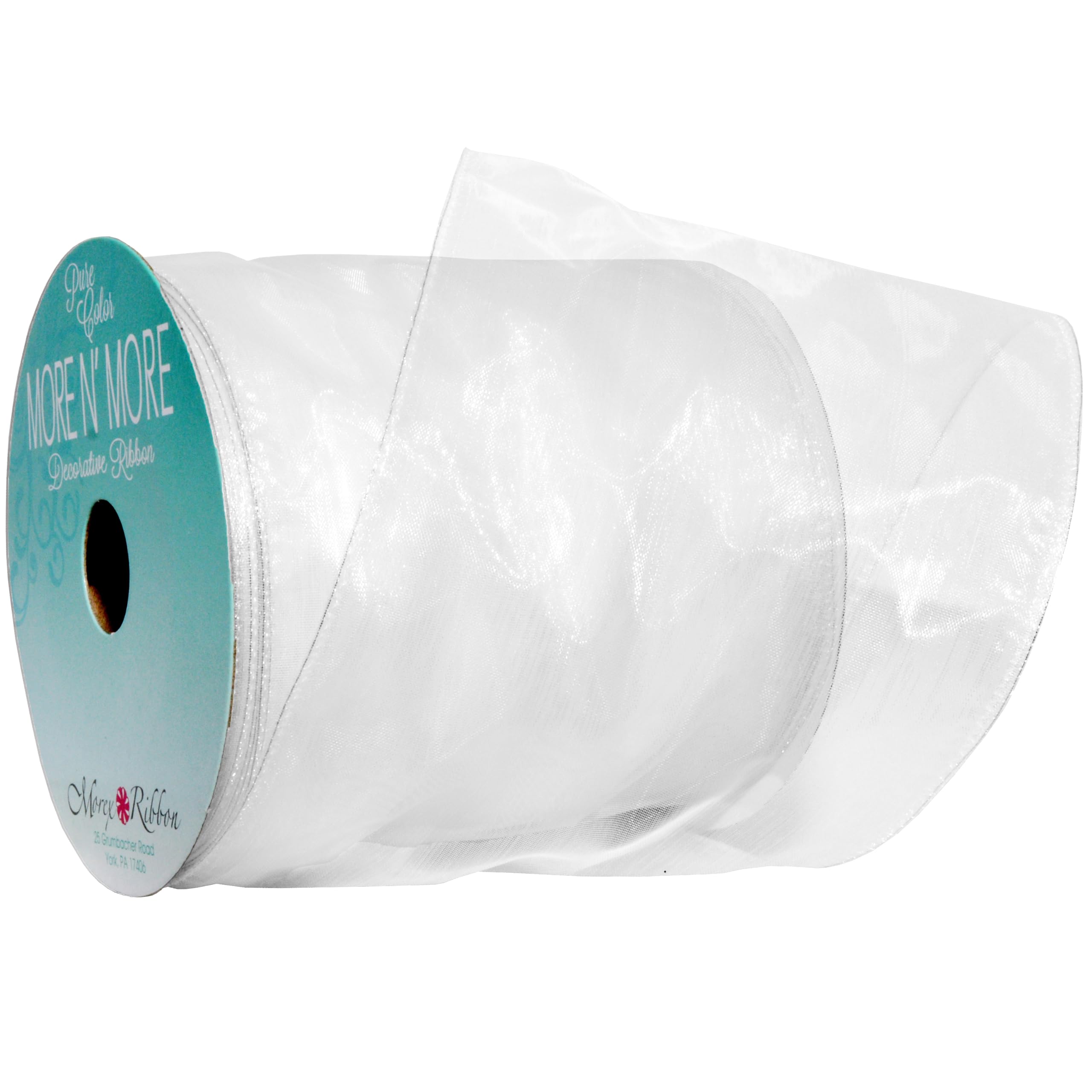 Morex Ribbon Ribbon, chiffon, White, 4-in x 10-Yd