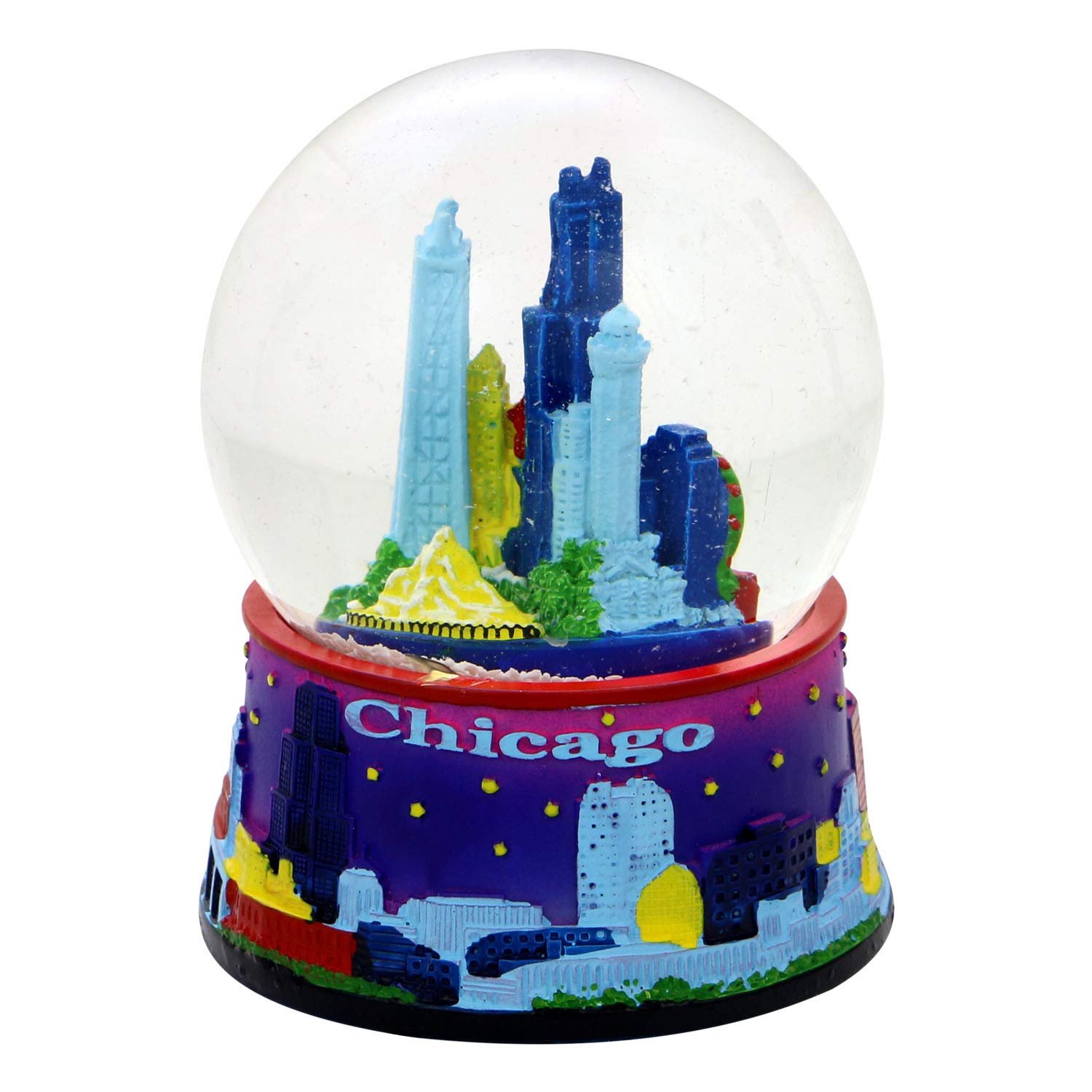 Great Places To You Chicago Snow Globe 65MM Blue, Chicago Snow Globes, Chicago Souvenirs