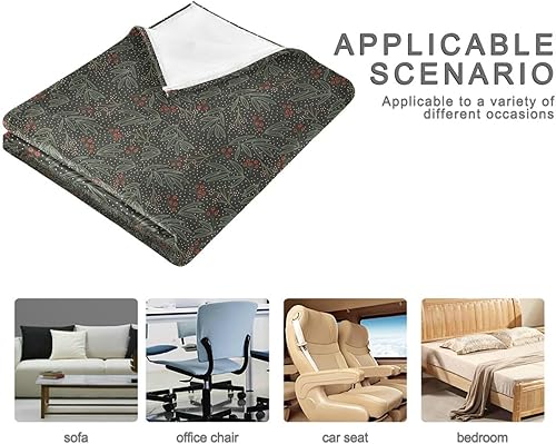 Miniatura 4 de FRODOTGV Handillustrated Retro Christmas Holiday Blankets & Throws, Flannel Lightweight Throws for Office, Camping, Office, Winter Blanket, 60x90