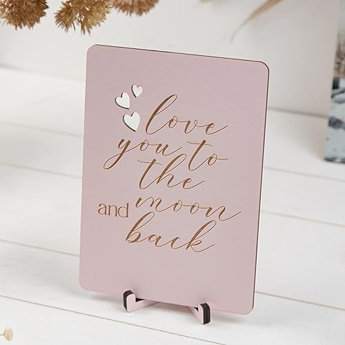 Miniatura 2 de Love Wood Wedding Anniversary Card Engagement Postcard with stand First Anniversary Greeting Card Gift for Boyfriend Valentines Day Birthday for Mom