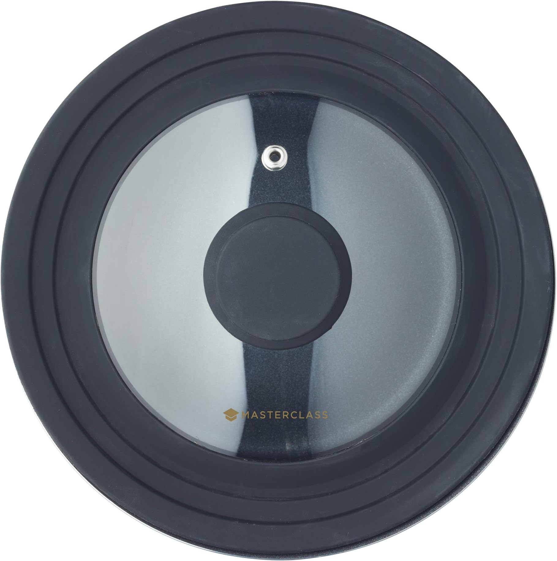MasterClass 3in1 Lid, Saucepan Lid, Glass and Heat-Resistant Silicone, 16 cm/18 cm/20 cm, Black