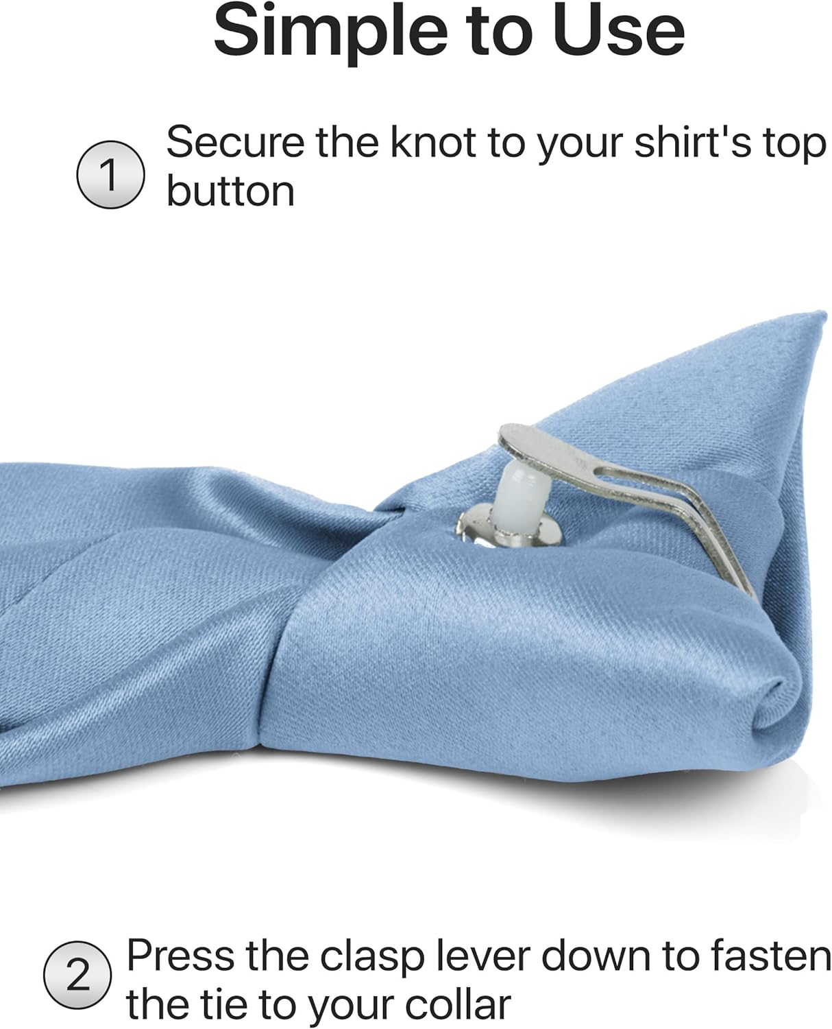 boxed-gifts Clip on Ties for Men - Premium Black Solid Color Clip on Tie - Image 7