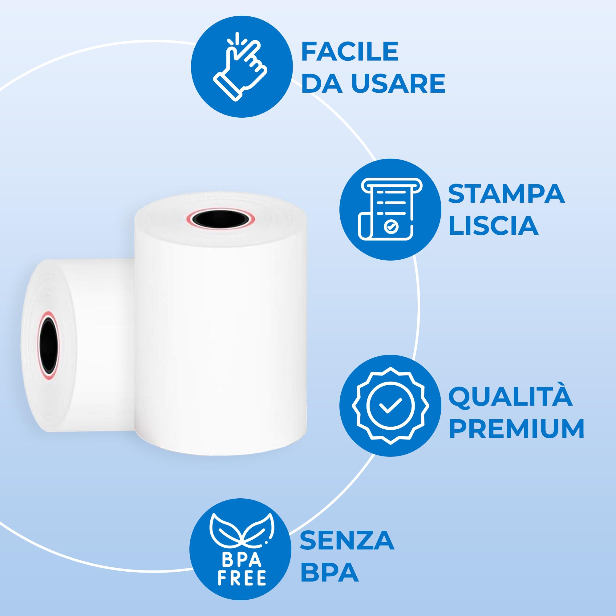 Double Dragon Rotolo di ricevuta termica 57 x 40 mm per POS EPOS registratore di cassa Confezione da 20