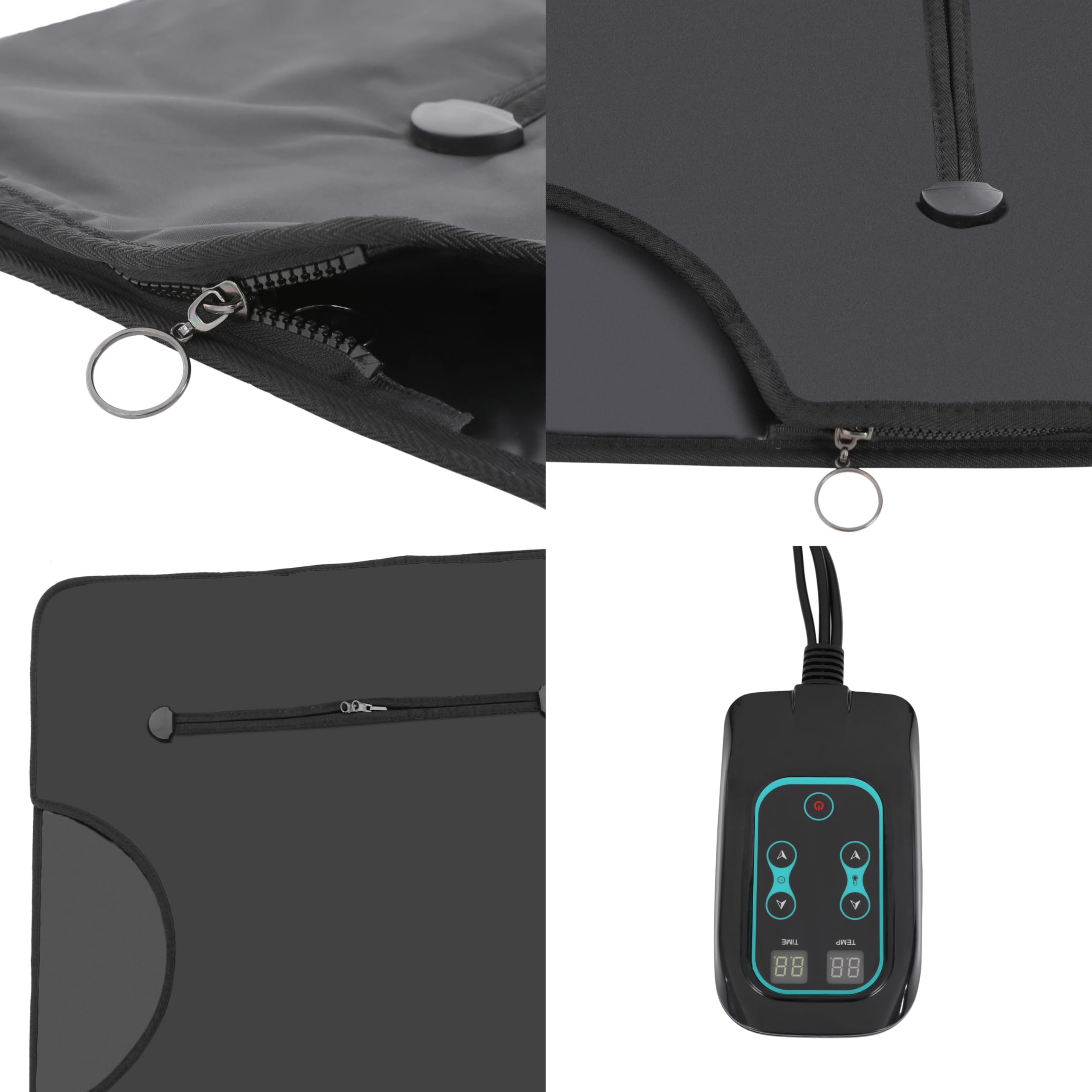 Manta de sauna de infrarrojos portátil para el hogar con 5 mantas de emergencia, manta plegable para sauna de infrarrojos lejanos, 30-70 ℃, temperatura ajustable, manta para sauna de infrarrojos con