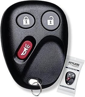 3-Button Keyless Entry Remote Key Fob Replacement, fits Chevy Suburban Tahoe Avalanche Silverado, GMC Sierra Yukon, Equinox SSR, Cadillac Escalade, 21997127, LHJ011