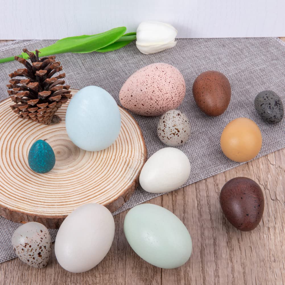 Bluelves Lot De 12 Œufs En Bois Non Peints | Pour Décorations De Pâques, Artisanat | 60x40mm