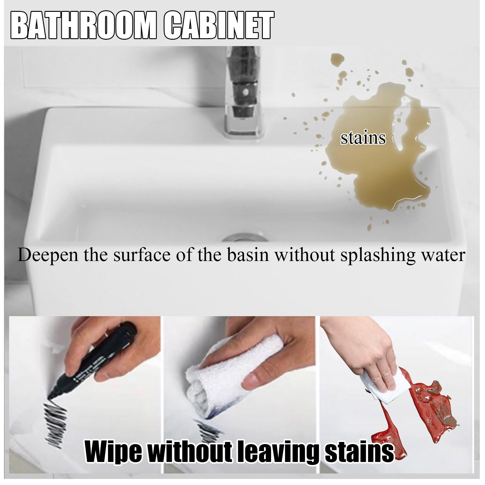 Fregadero de cerámica montado en la pared, fregadero de baño, fregaderos de utilidad para una lavandería, fregadero flotante de baño, lavabo montado en la pared, para Publictoflet, jardín, blanco, 33