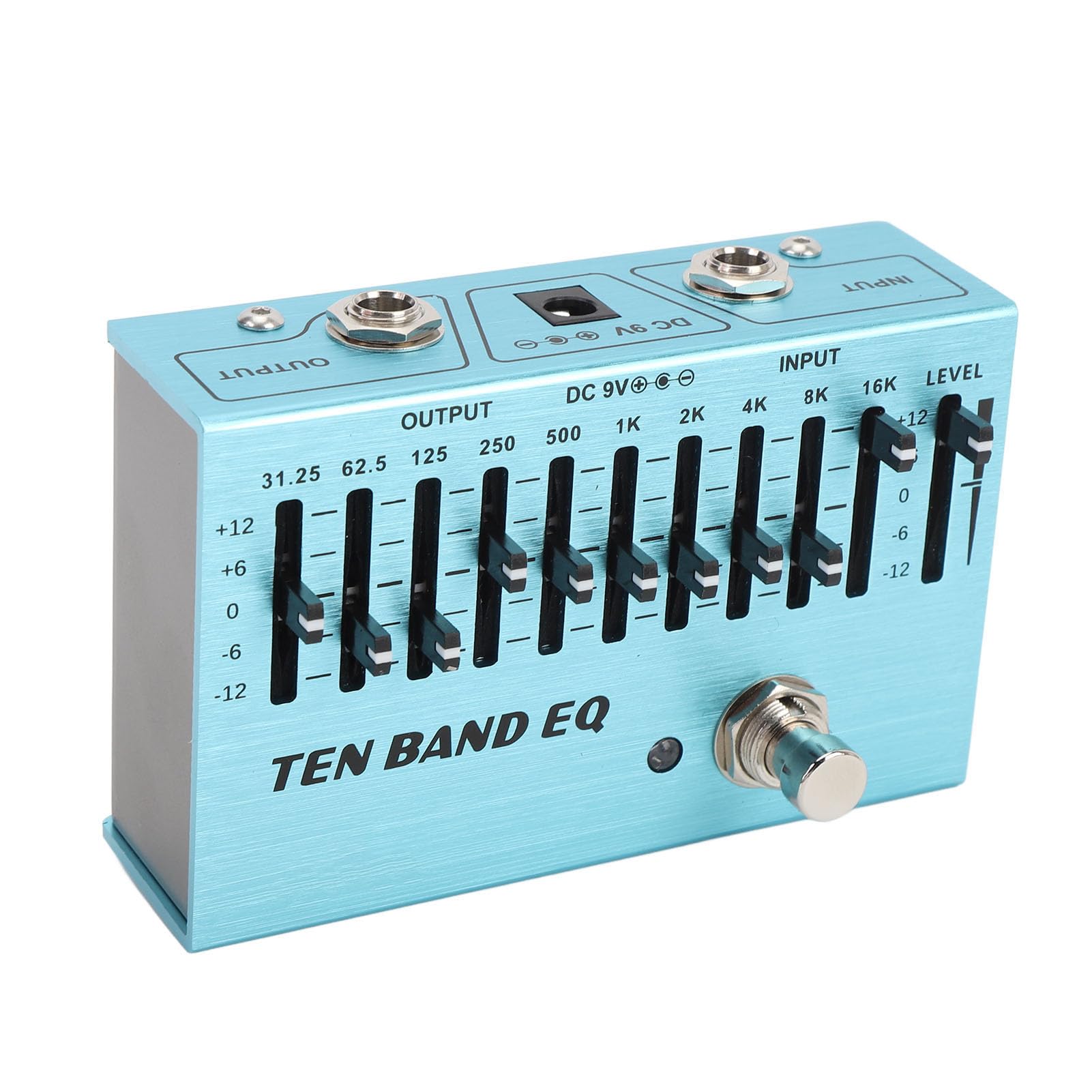 Dioche Band Equalizer 10 10-pasmowy pedał EQ Firmy [Brand Name] — Najwyższej Jakości Aluminiowy Miniefekt Korektora do Gitary Basowej i Elektrycznej, True Bypass, 31,25 Hz–16 KHz, DC 9 V — Idealny dla