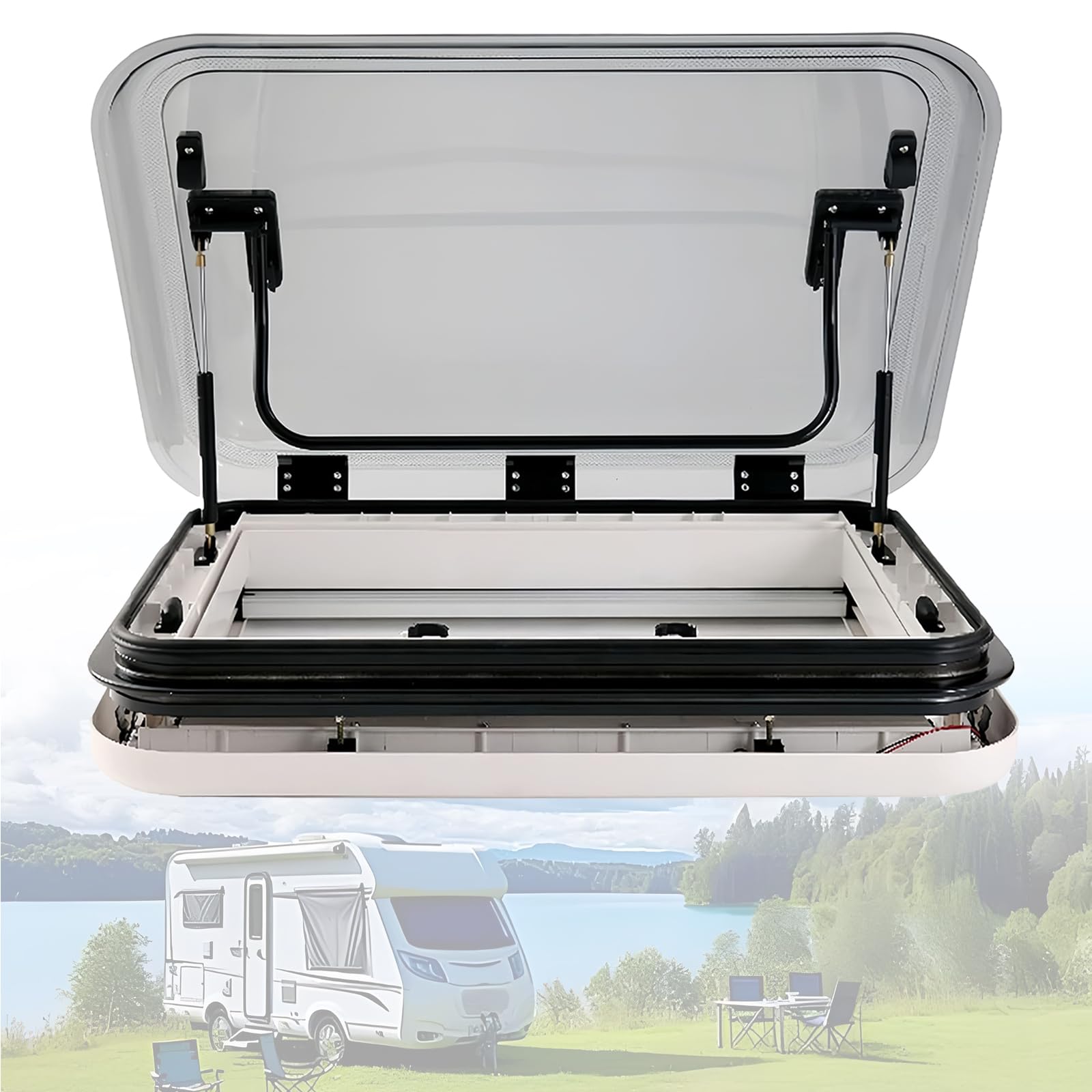 Illuminazione del lucernario per Camper, Finestra di sfiato del Tetto del Camper con Luce a LED, Tende per lucernari della Finestra del Camper del Camper ()