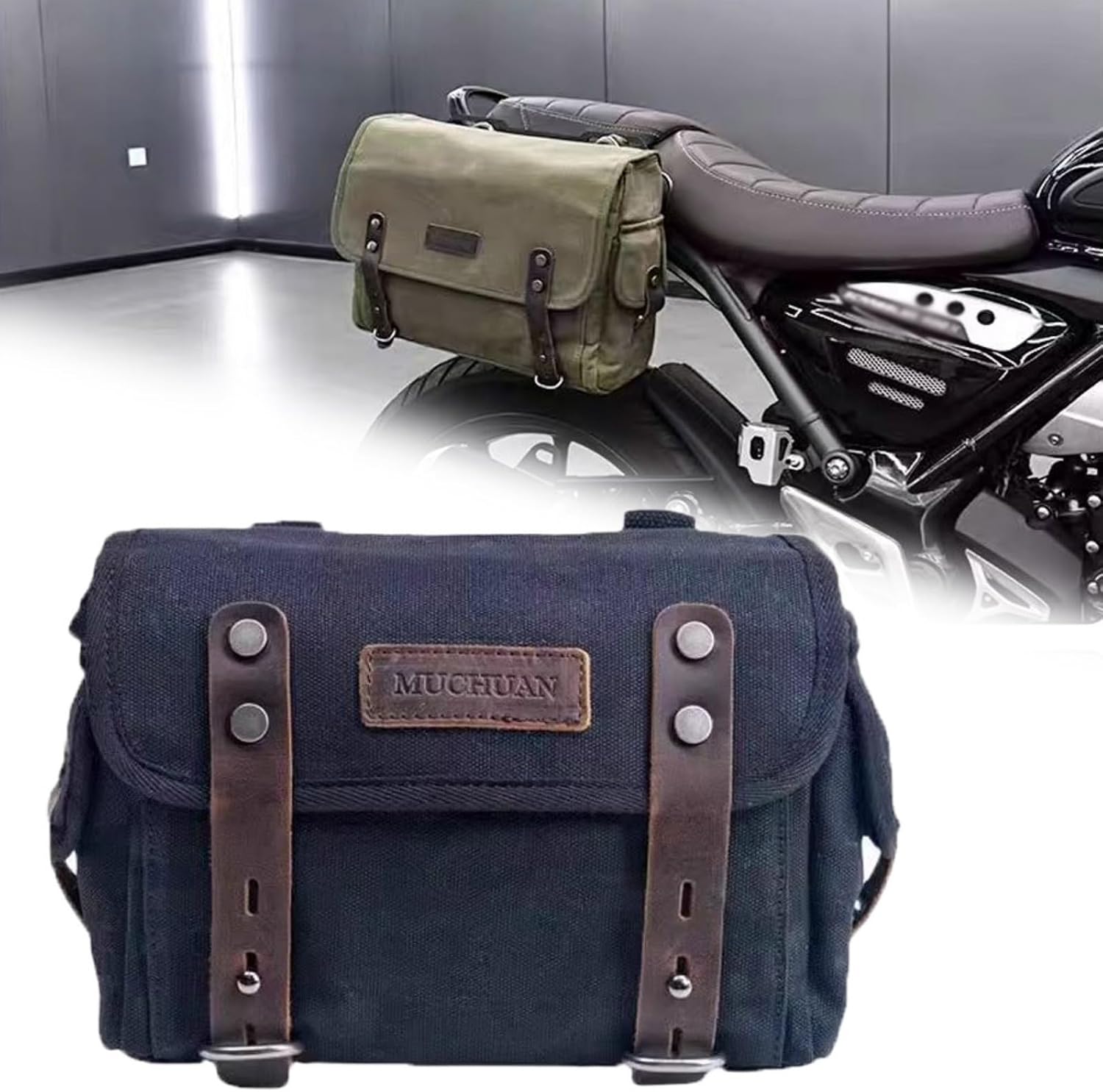FOR Scrambler 400x scrambler 400 x SPEED 400 speed 400 2024 2025 2026 Motorcycle Modified Rear Side Bag Tactical Hanging Panel Retro Canvas Tool Side Bag Bracket Accessories (Left and right)
