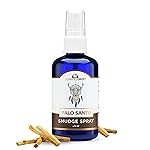 Palo Santo and Sage Smudge Spray (4oz) Grounding & Clarity - Cleansing Energy & Aura - Sage Spray for Smudging & Negative Energy - Smokeless Mist for Home & Meditation - Crystal Infused, USA Made