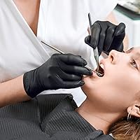 Vista 3 de Schneider Guantes de examen de nitrilo, guantes desechables sin látex negro, sin polvo, para médicos, cocinar, limpiar y preparar alimentos