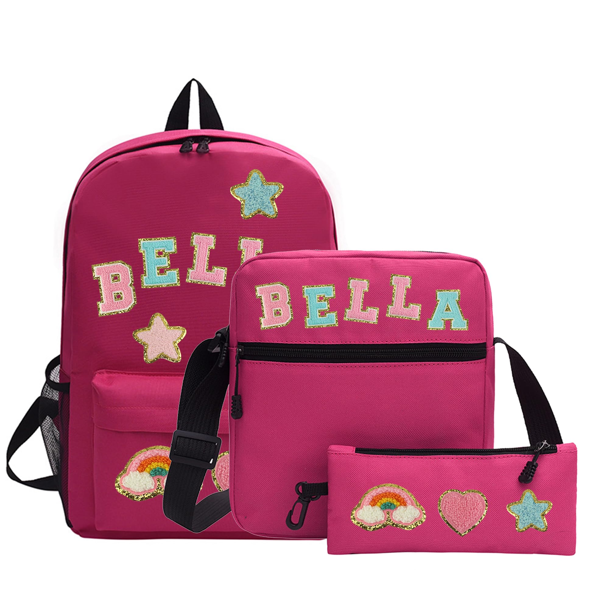 Ironctic Personalised Self Adhesive Letter Patches Backpack Custom Backpack Back To School Bookbags Personalised Gift For Teens Boys Girls