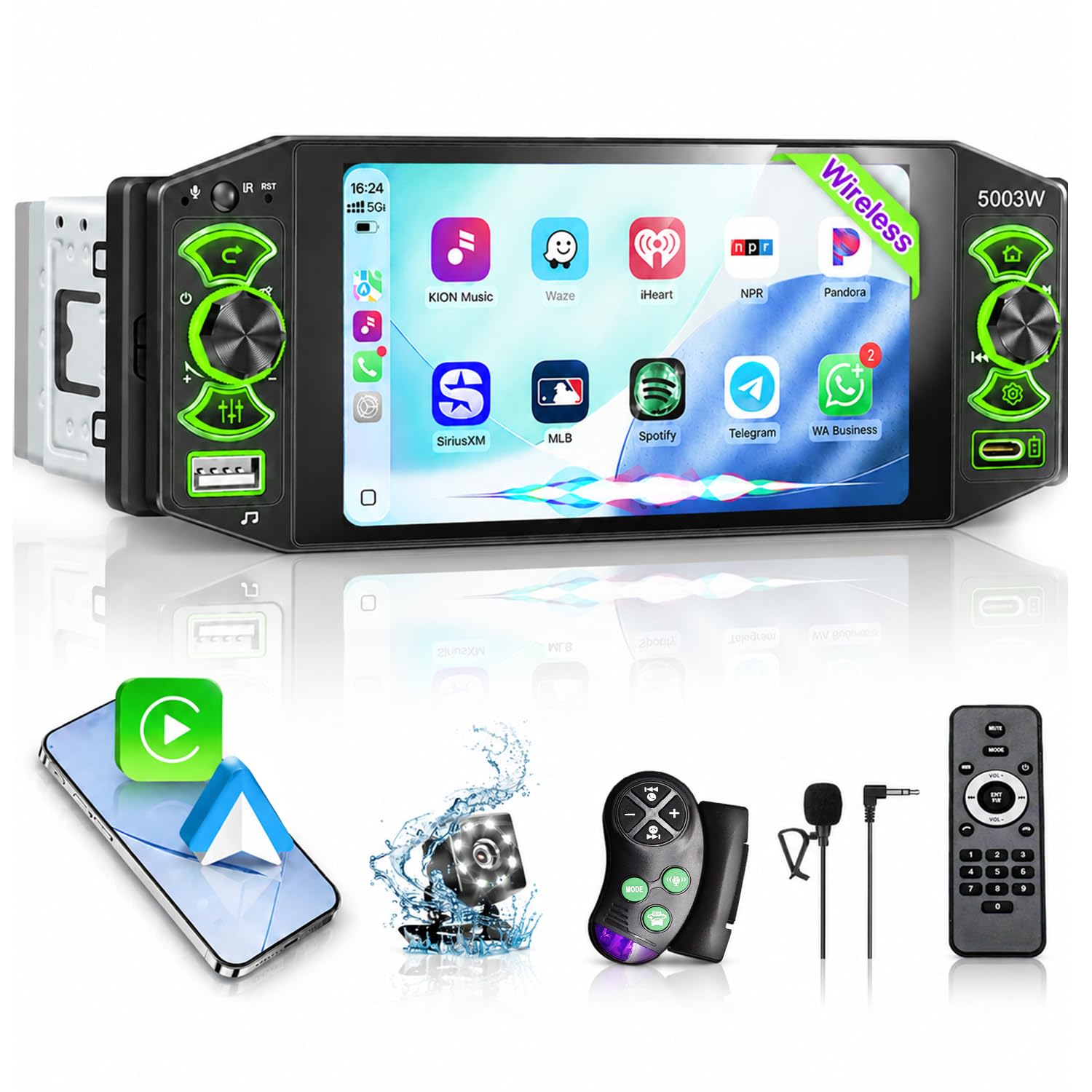 Acerkyt 5 Inch Single DIN Touchscreen Radio
