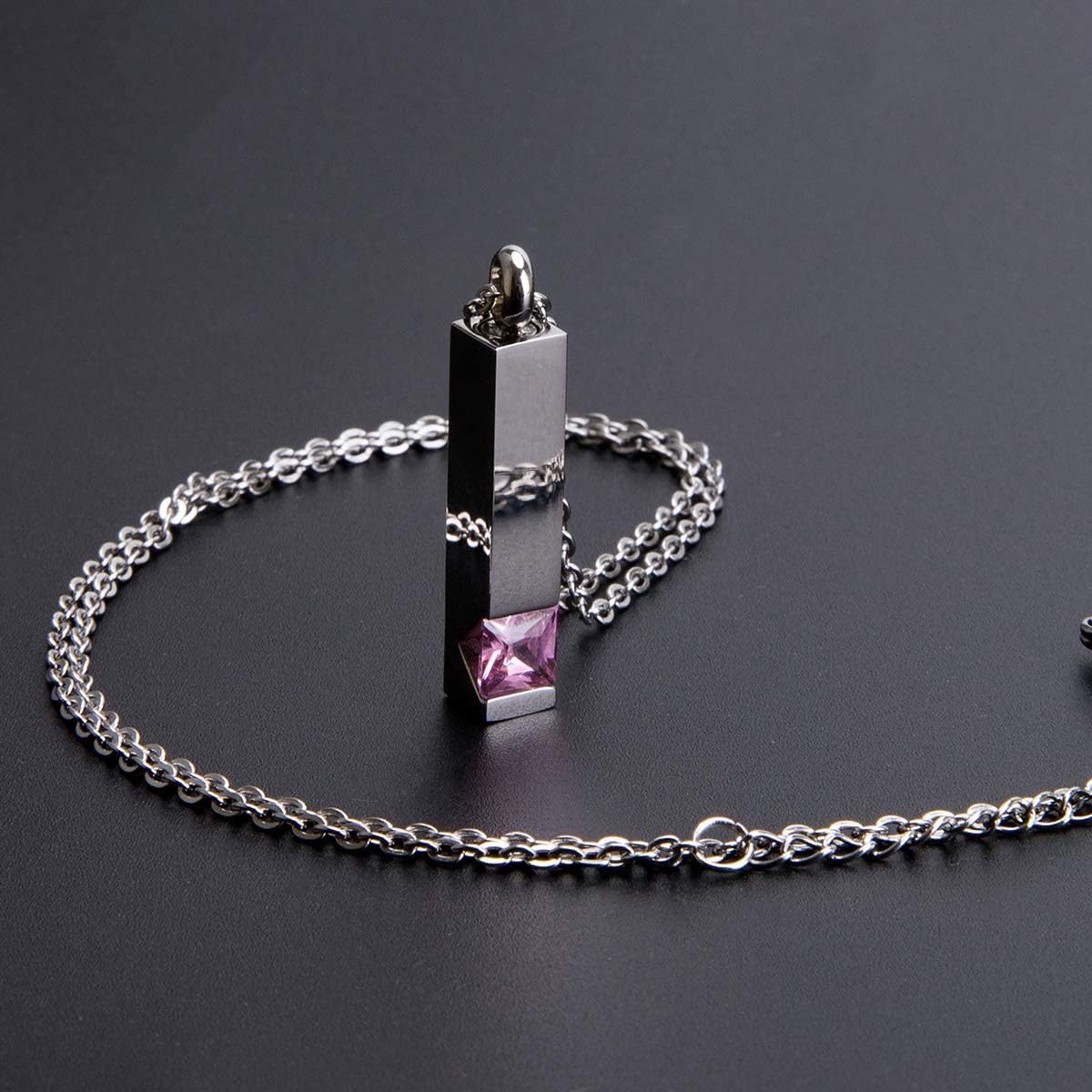Fanery Sue Personalized Custom Cremation Necklace Urn for Ashes Keepsake Memorial Bar Pendant Jewelry - 316L Titanium Steel image 3
