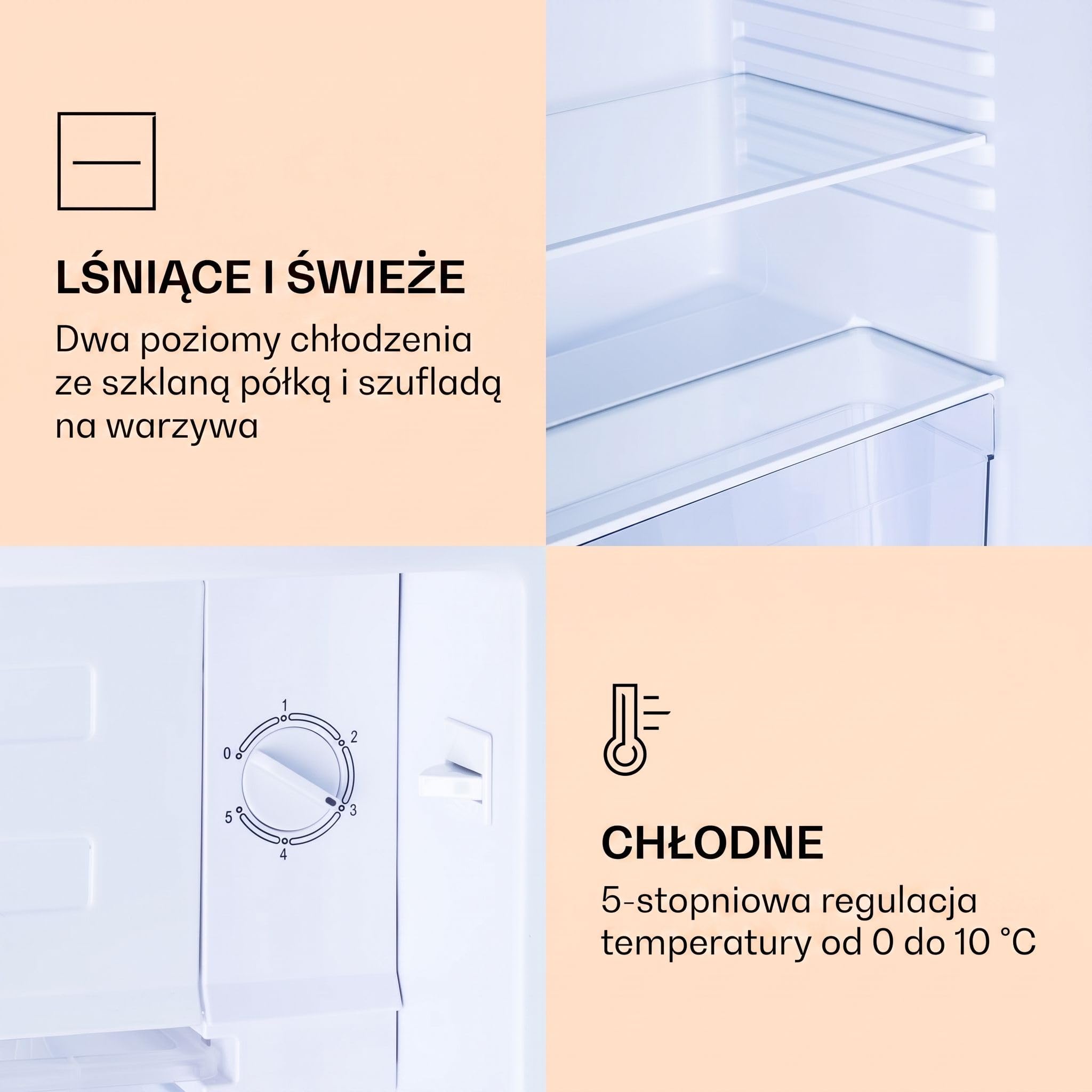 Klarstein CoolArt Kühl-Gefrier-Kombination - Kühlschrank mit 2 Kühl-Ebenen, Design-Front, Thermostat mit 5 Stufen, 0 bis 10 °C, Fassungsvermögen: 79 Liter, Motiv: Pastell