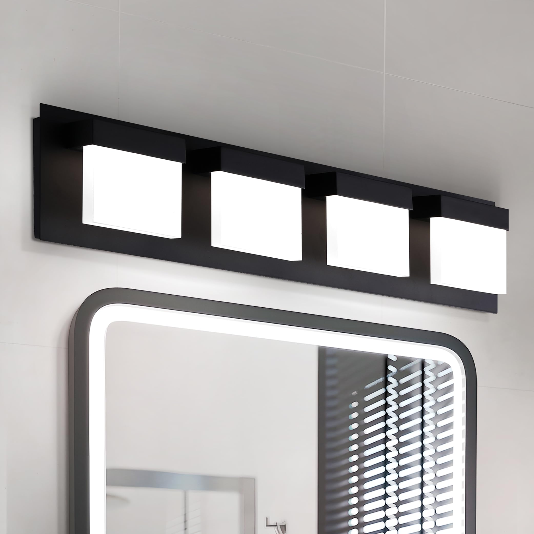 ASD LED 24" Bathroom Vanity Light, Over Mirror Lighting Fixture | 4-Lights, 3CCT, Dimmable, ETL Listed | 23W 1300LM 3000-5000K 120V | Linear Bath