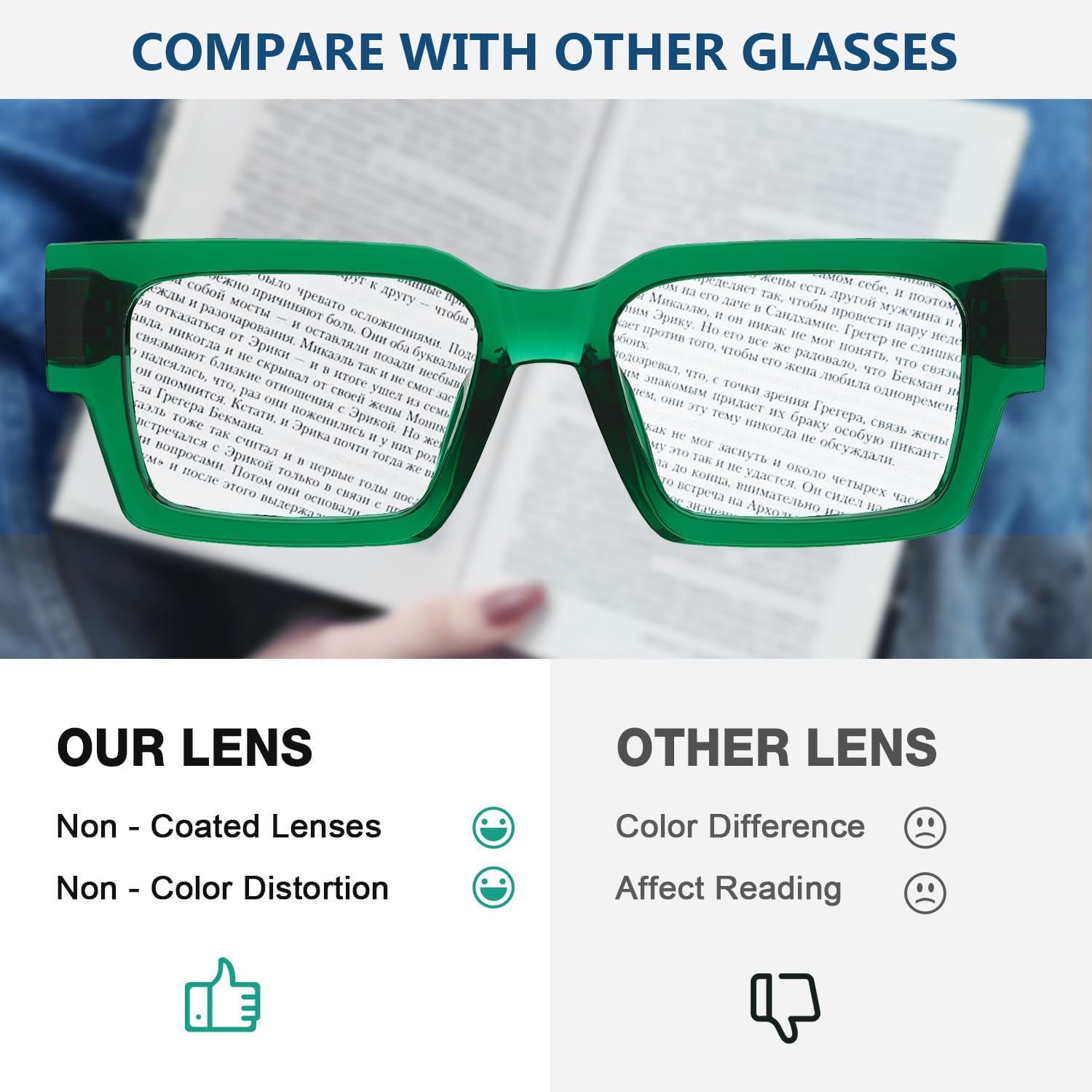 Eyekepper Metalless Reading Glasses with Screwless Spring Hinges 6 Pack Men's Women Readers Standard Size +2.00