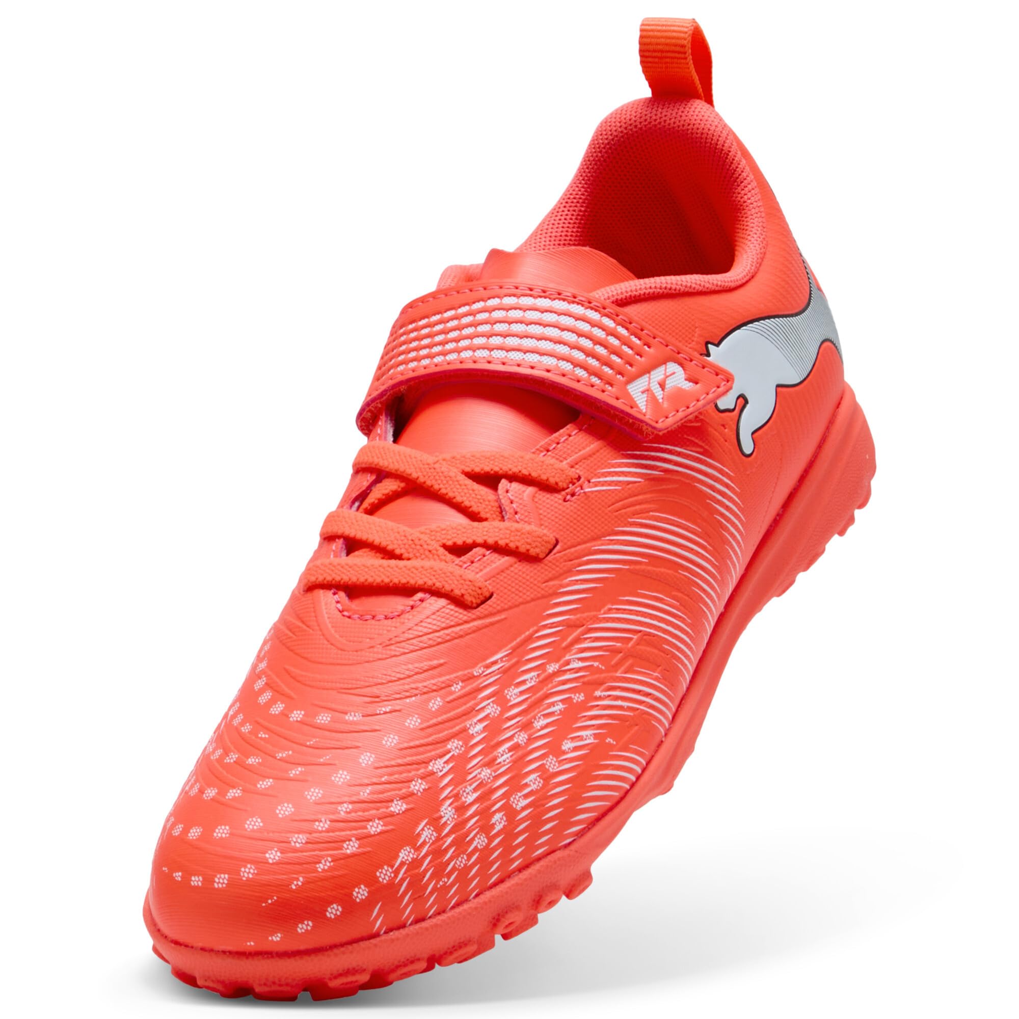 PUMA Future 9 Play TT V JR - Scarpa da Calcio, Rosso Brillante, Bianco e Nero, Taglia 42, Glowing Red PUMA White PUMA Black, 32 EU