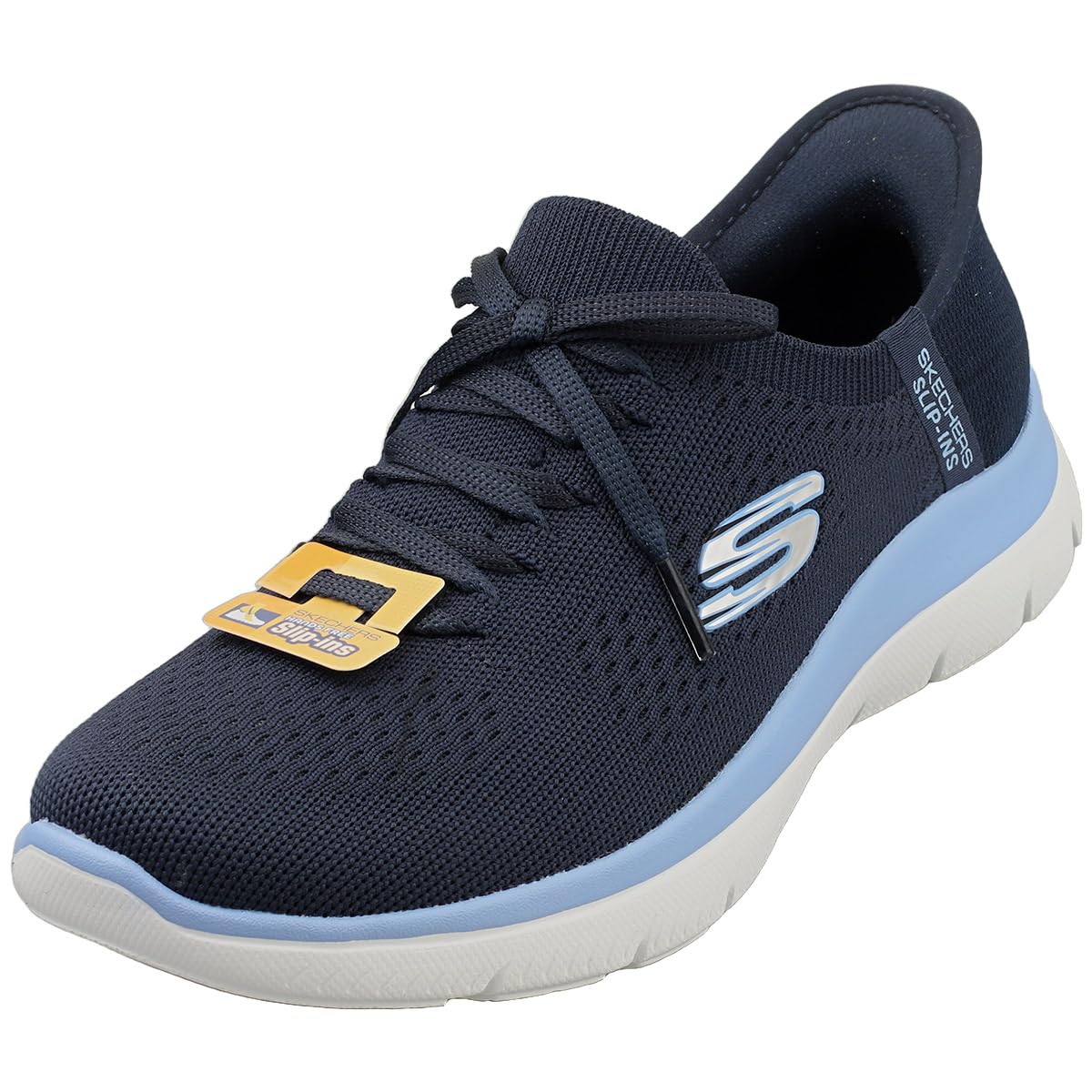 Skechers Women's Summits New Daily Slip-in Trainers, Navy Knit/Blue Trim, 6.5 UK