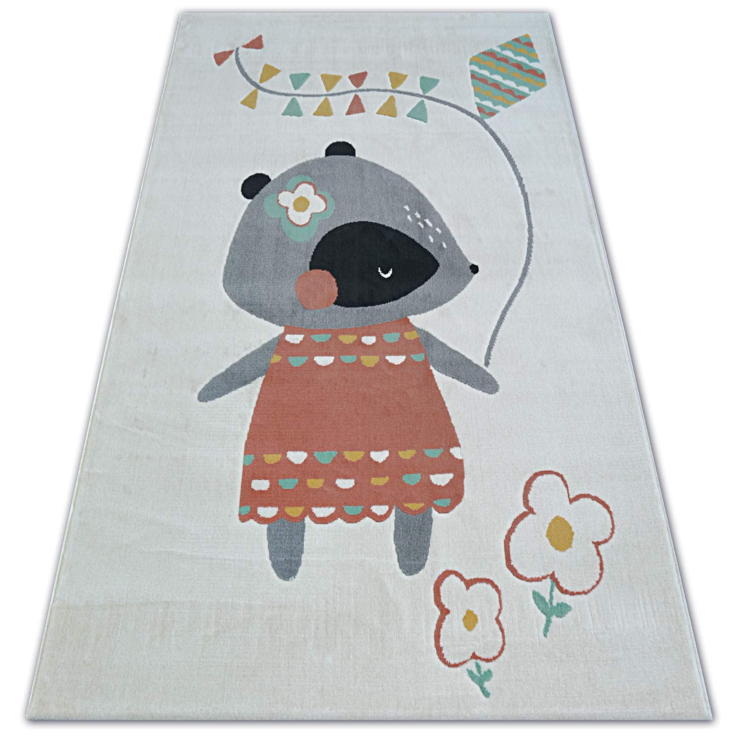 Tapis pastel blanc crème 120x170 cm pour salon et chambre