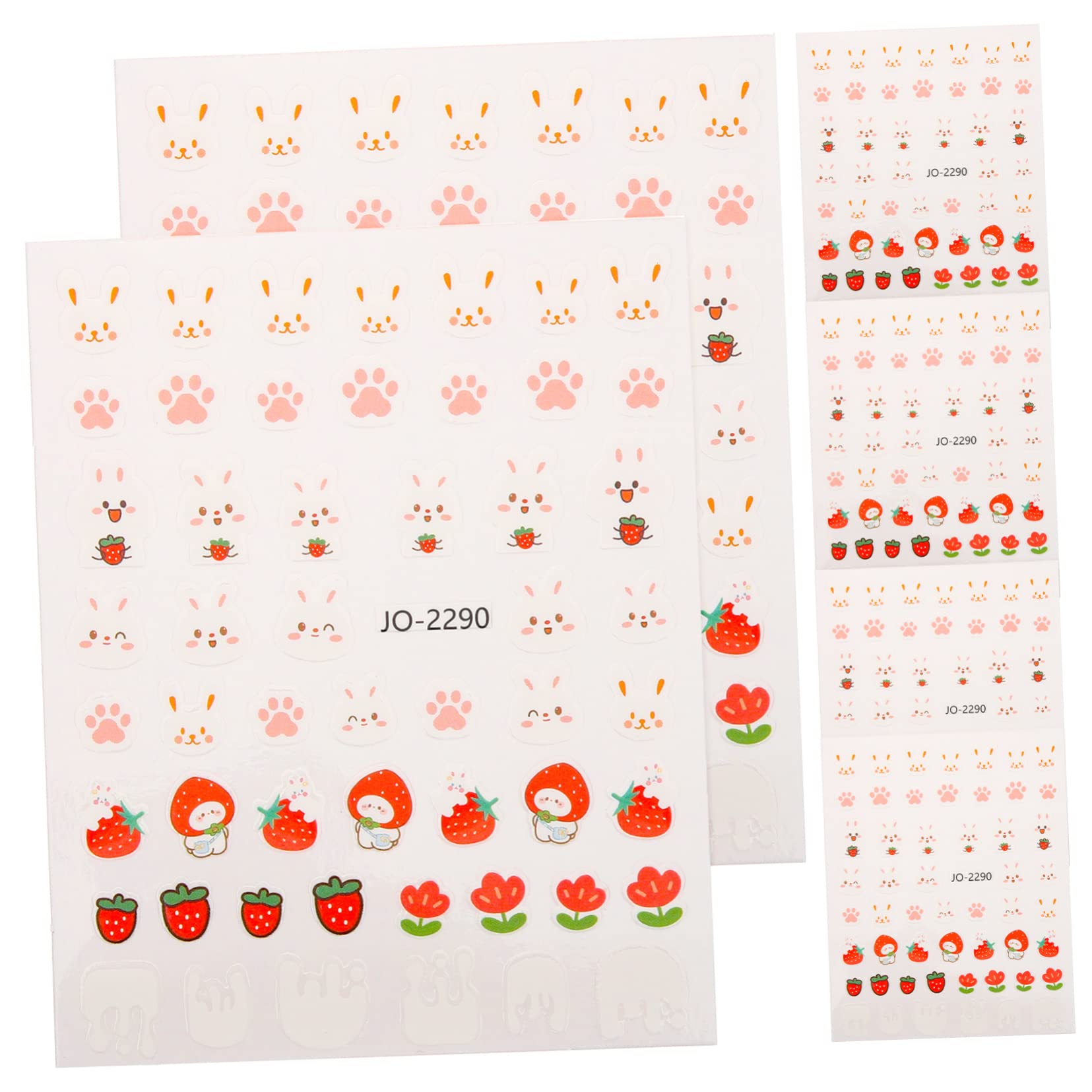 FOMIYES 5 Juegos De Pegatinas Para Uñas Con Diseño De Conejito Para Mujer Calcomanías Navideñas Accesorios Fáciles De Despegar Para Manicura 10 Hojas X 5