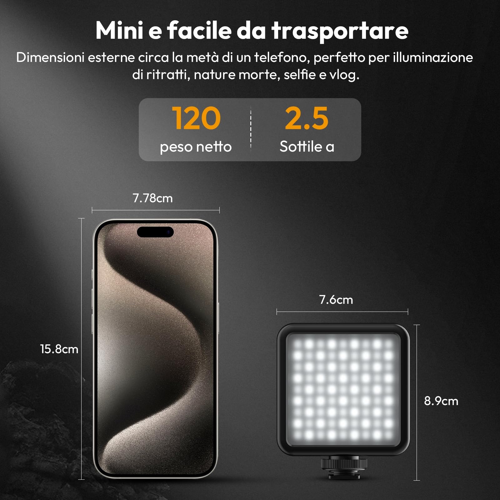 ULANZI VL81 Luce per Video, Led Usb con 3 Cold Shoe, Batteria Ricaricabile 3000mAh, Bicolore Dimmerabile 3200K-5600K CRI95+, Luce Fotografica Portatile per YouTube Tiktok Videoconferenze DSLR Vlog
