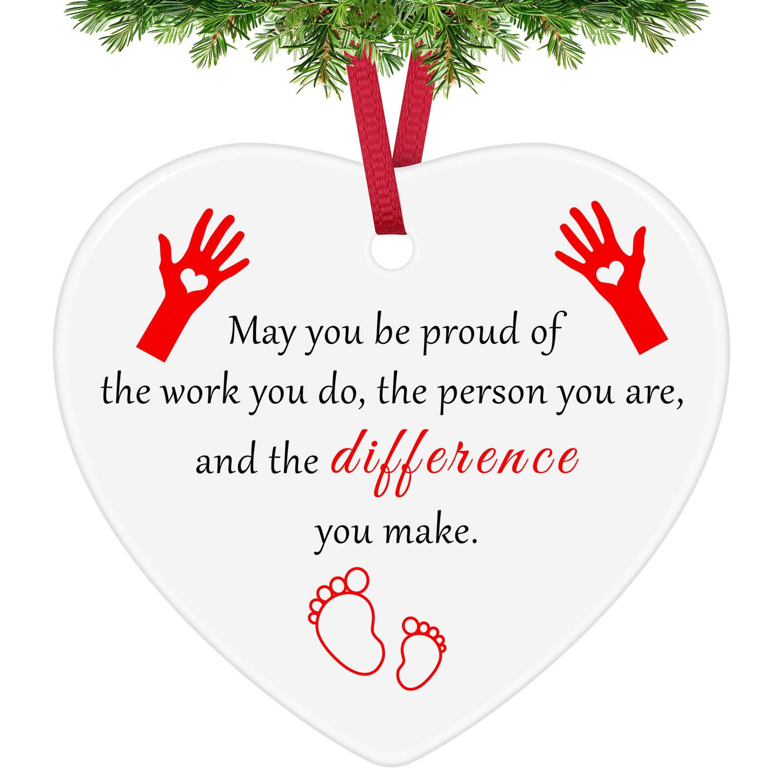 Midwife Gift Thank You Gifts Ceramic Ornament Labor and Delivery Nurse Gift OB-Gyn Maternity Doula Nurse Appreciation Gifts Nurse's Day Christmas Retirement Birthday Gift Employee Coworker Gifts