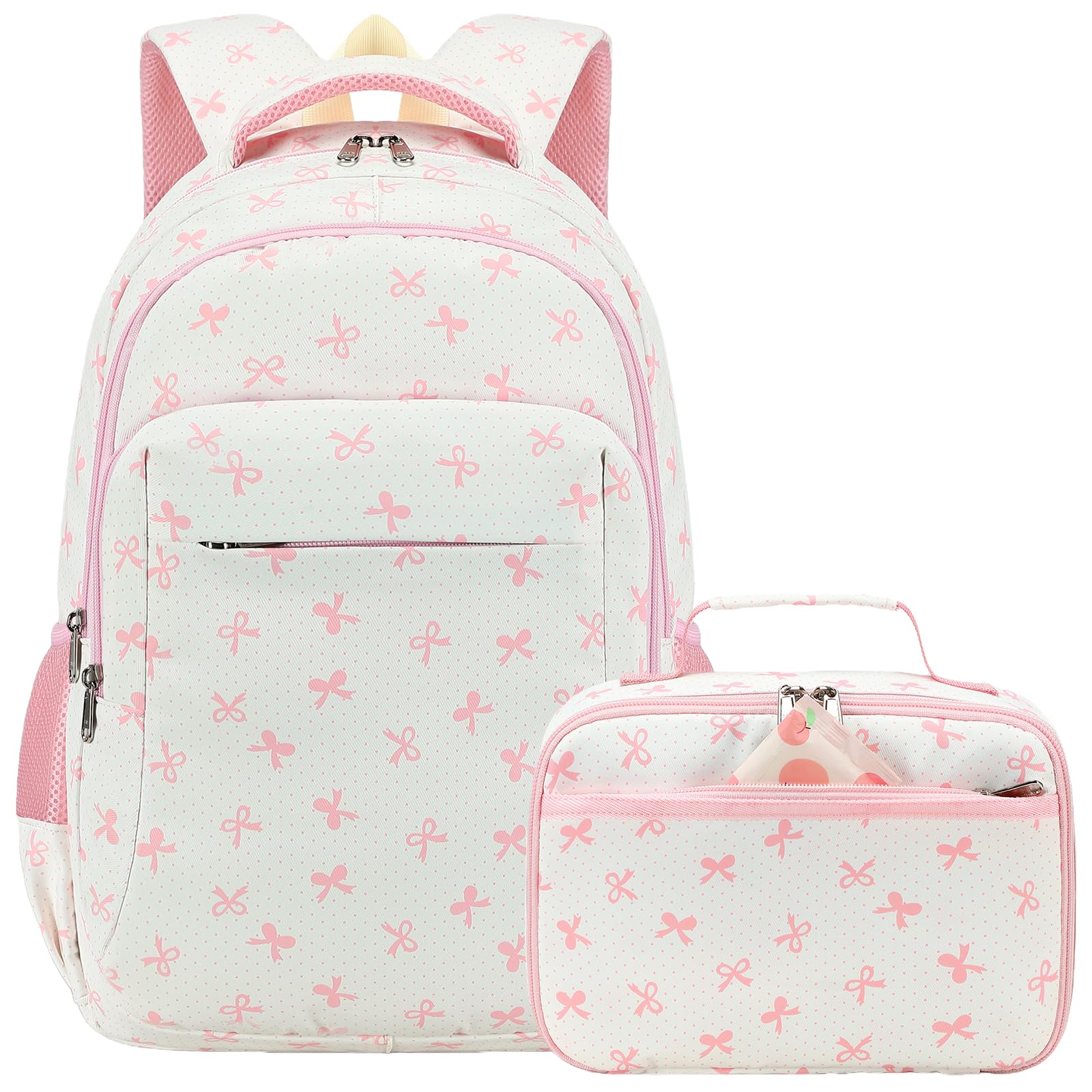 LEDAOU Girls Boys Backpack with Lunch Box, 3-Piece School Bookbag Set
