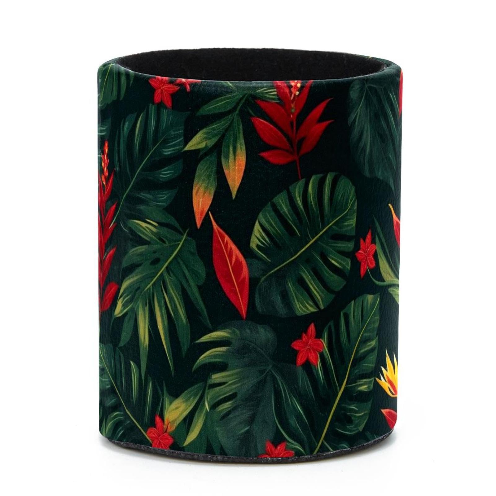 VAPOKF Round Pencil Holders for Desk, Artistic Leaves Pen Holders Pen Pot Makeup Brushes Storage Desktop Stationery Supplies Organiser for Home Office