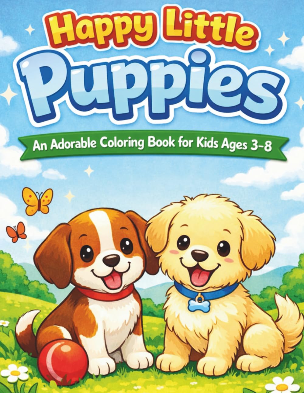 Happy Little Puppies: An Adorable Coloring Book for Kids Ages 3–8 (Happy Little Coloring Book Series)