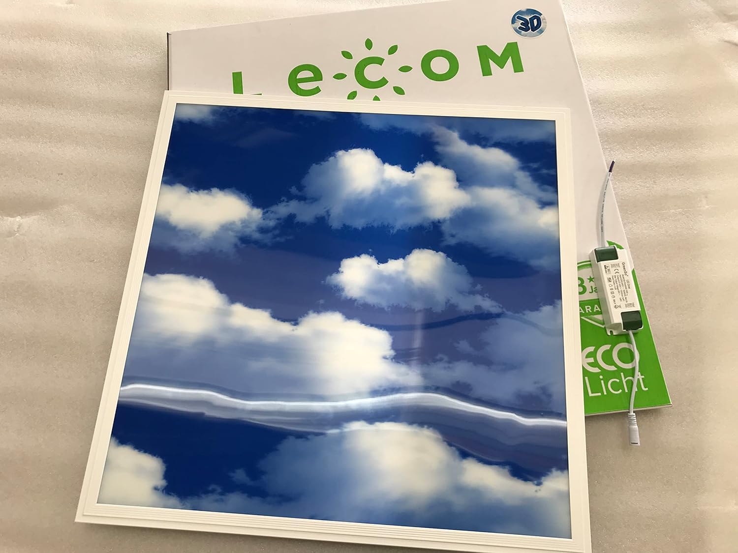 LECOM LED Panel 62x62 3D Sky Wolkendecke Himmel Tageslicht Rasterleuchte