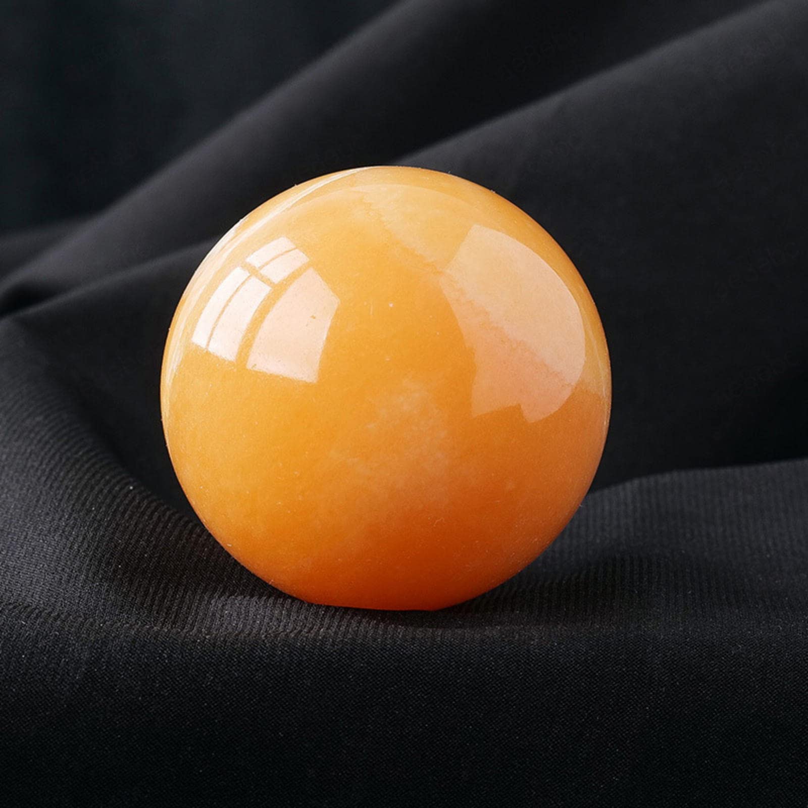 Ylquxeuv One Color Fluorite Rough Stone Crystal Ball Rainbow For Decoration Or Magic,Golden Steatite-5Cm