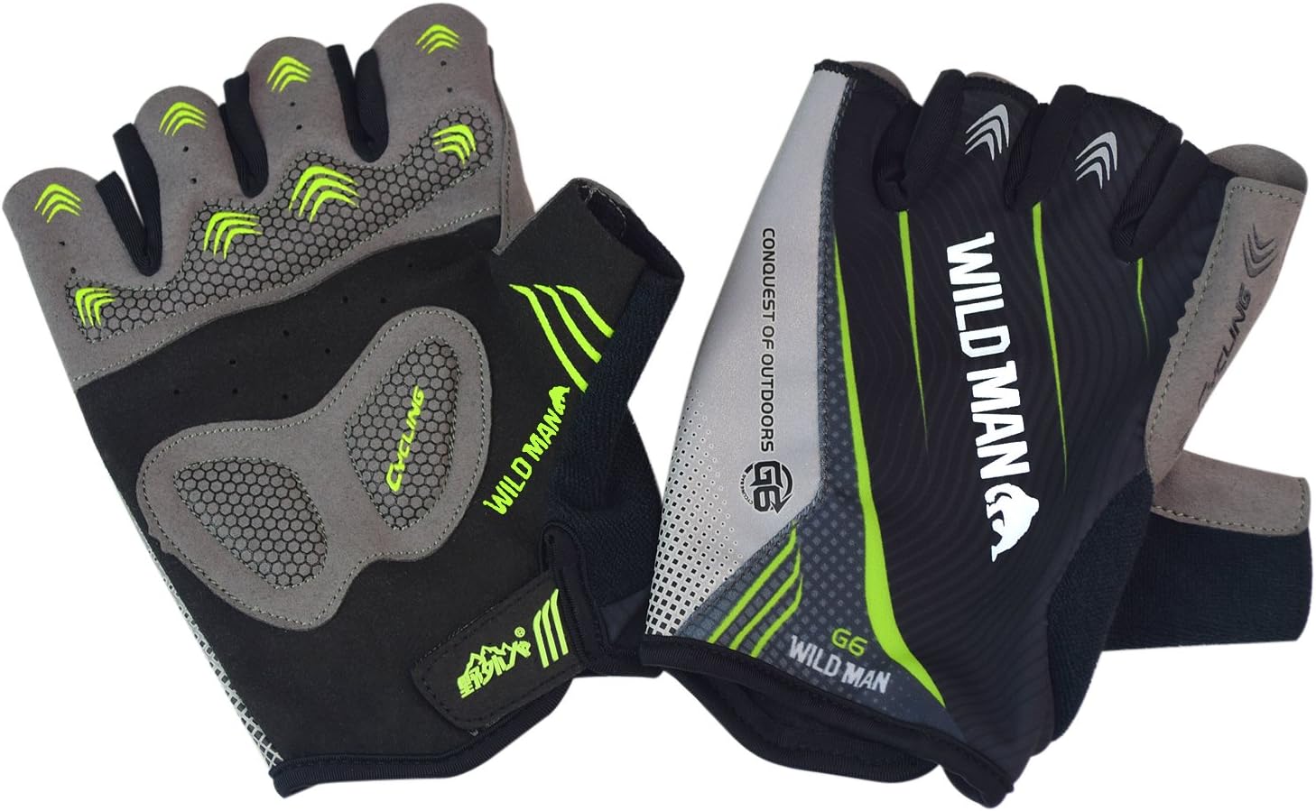 Wildman Cycling Gloves Mountain Bike Gloves Road Racing Bicycle Gloves Light Silicone Gel Pad Riding Gloves Half Finger Biking Gloves Men/Women Work Gloves