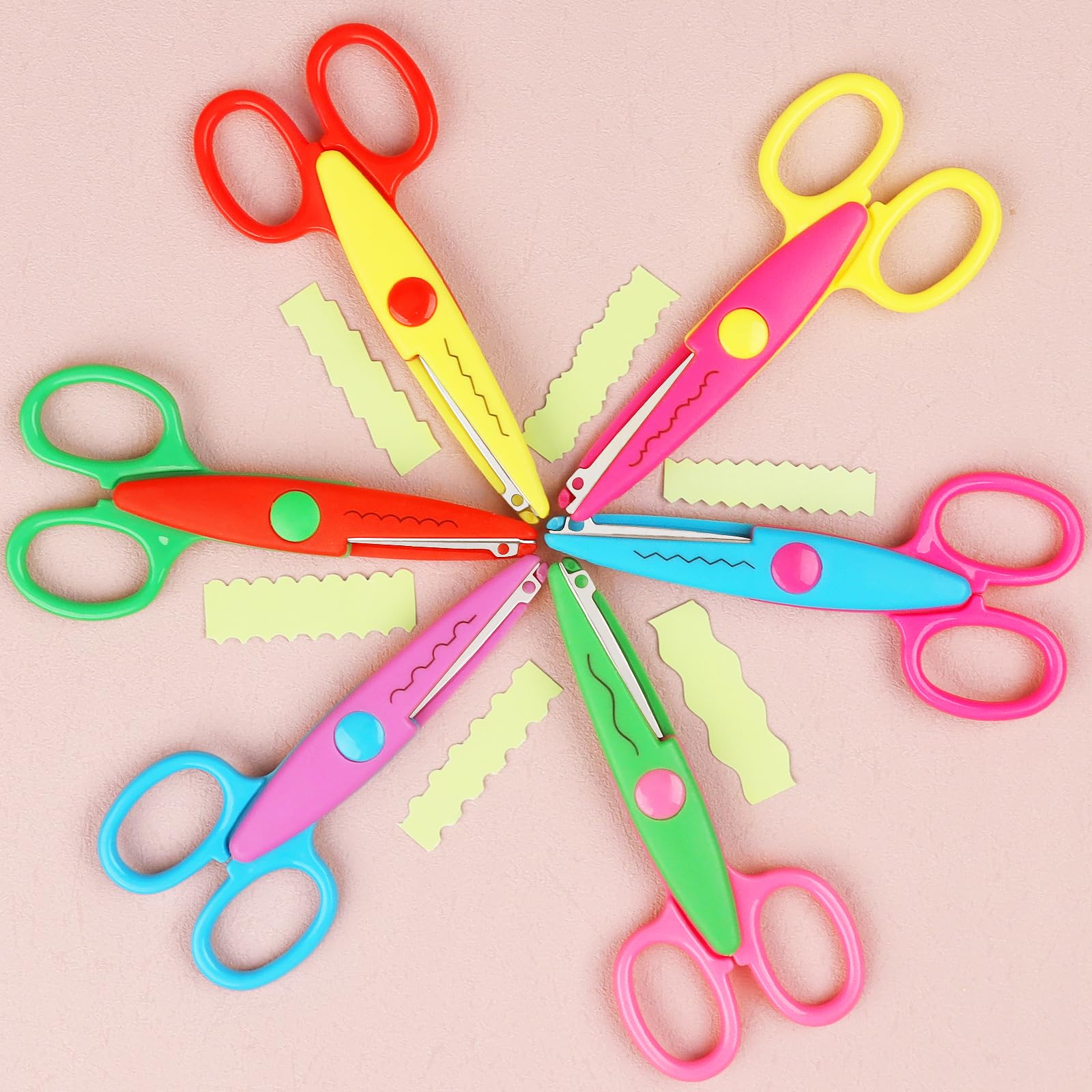 Tijeras para manualidades para niños, juego de 6 piezas, coloridas y seguras, varios diseños seguros para que los niños lo usen, Zig
